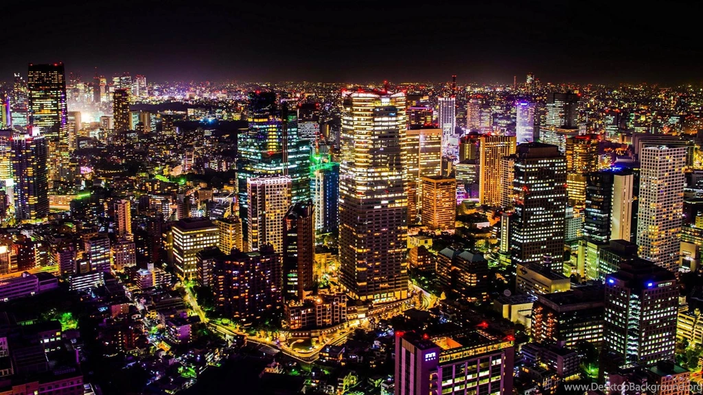 Beautiful Night Cityscape Of Tokyo   (