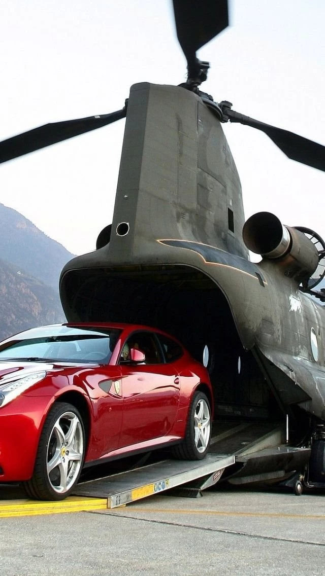 Ferrari Helicopter Transport iPhone 5 Wallpapers