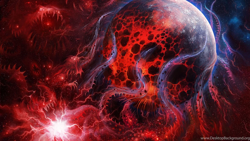 HD Backgrounds Space Art Abstract Design Red Planet Fire Wallpapers ...