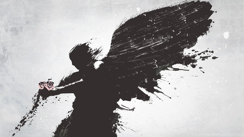 Download Wallpapers 1920x1080 Angel, Wings, Flower, Vector Full HD ...