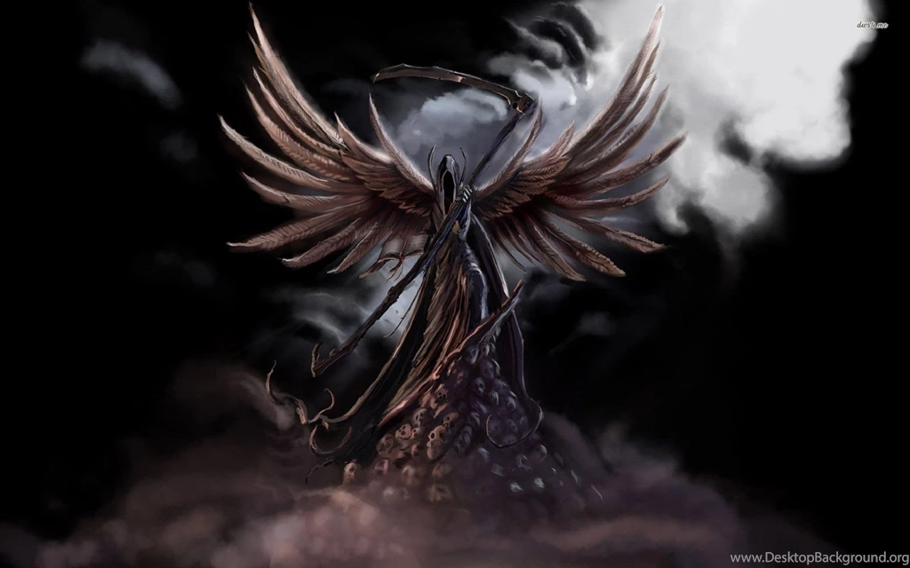 Grim Reaper With Angel Wings Wallpaper.