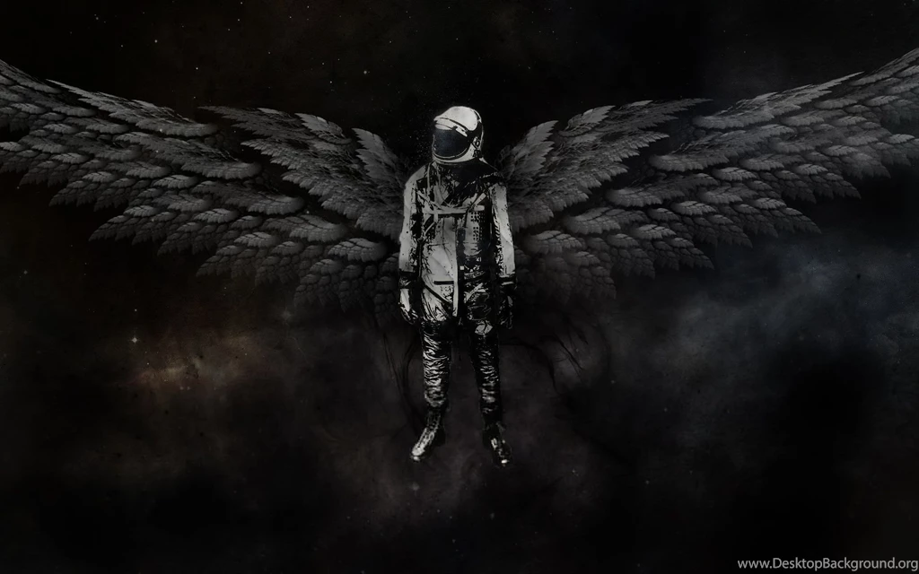 Outer Space Astronauts Angel Wings Wallpapers