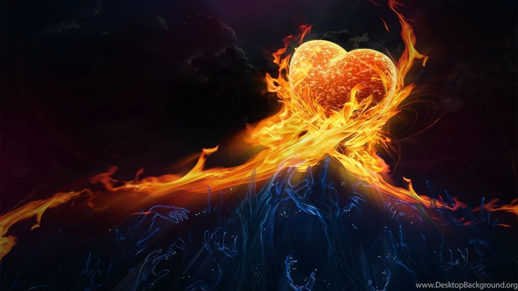 Fire Hearts Abstract Wallpapers