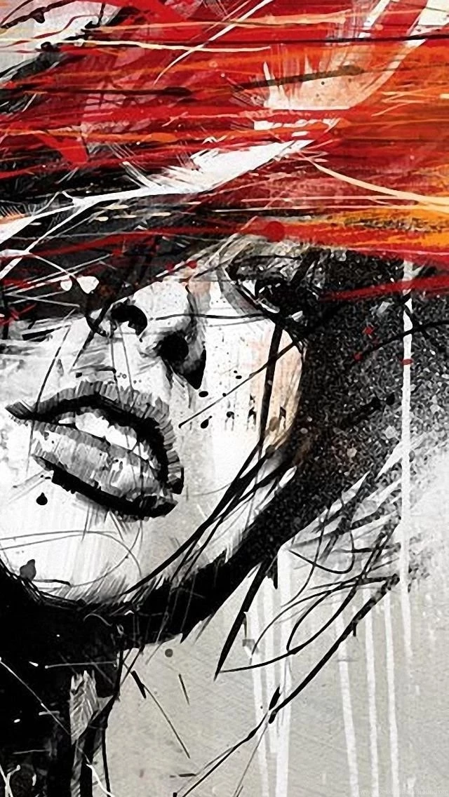 Hot Art Vector Girl iPhone 5 Wallpapers (640x1136)