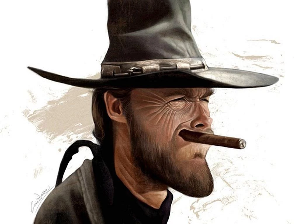 Z Wallpapers Funny Clint Eastwood Caricature 1024 X 768 Strange ...