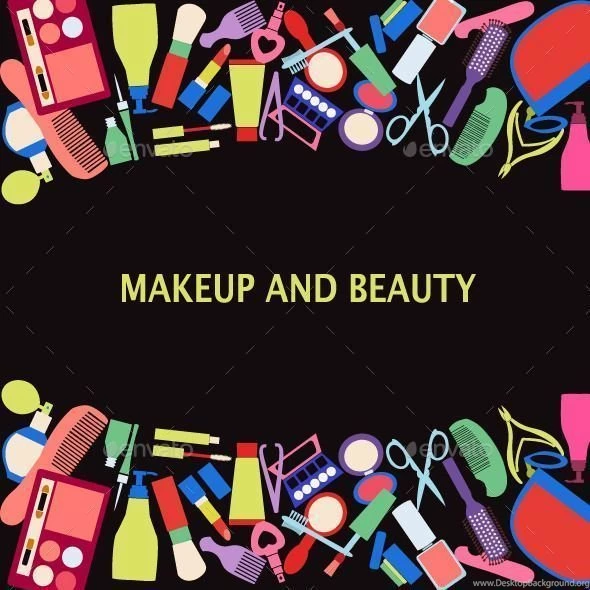 Backgrounds Of MakeUp And Beauty Cosmetic Symbols