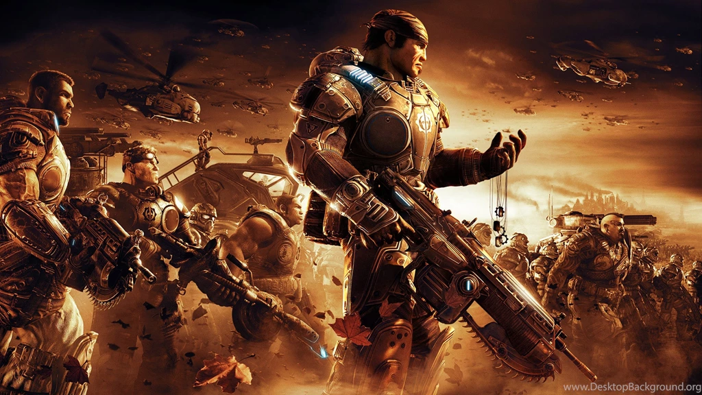 Download Wallpapers 3840x2160 Gears Of War, Soldiers, Sky ...