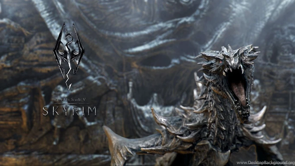 Download 1366x768 TES5 Skyrim Dragon Wallpapers