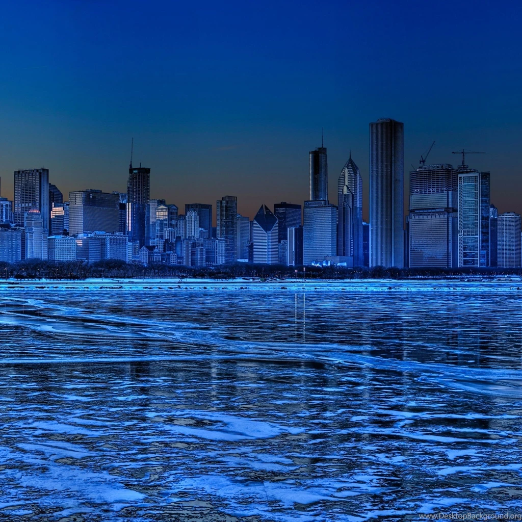2048x2048 Chicago Skyline Night Wallpapers