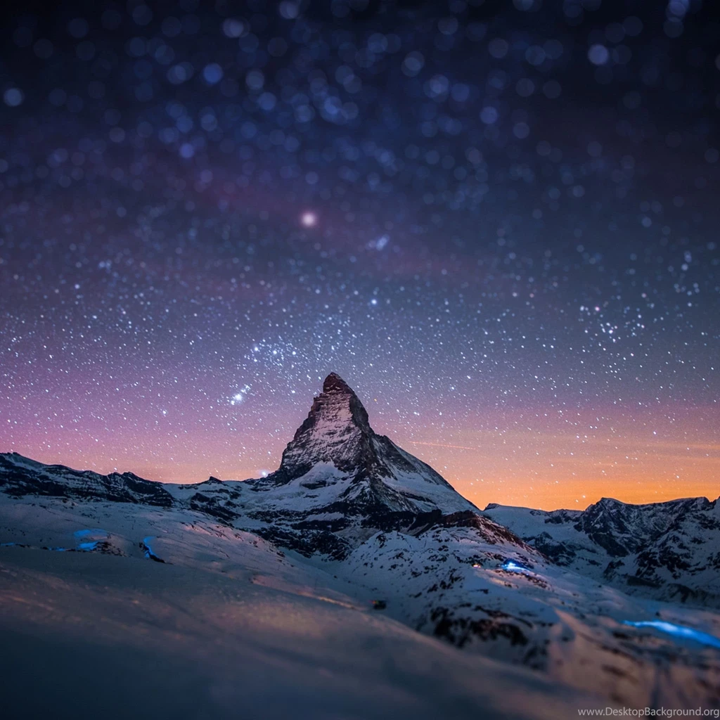 Download Wallpapers 2048x2048 Mountain, Peak, Stars, Sky, Night ...