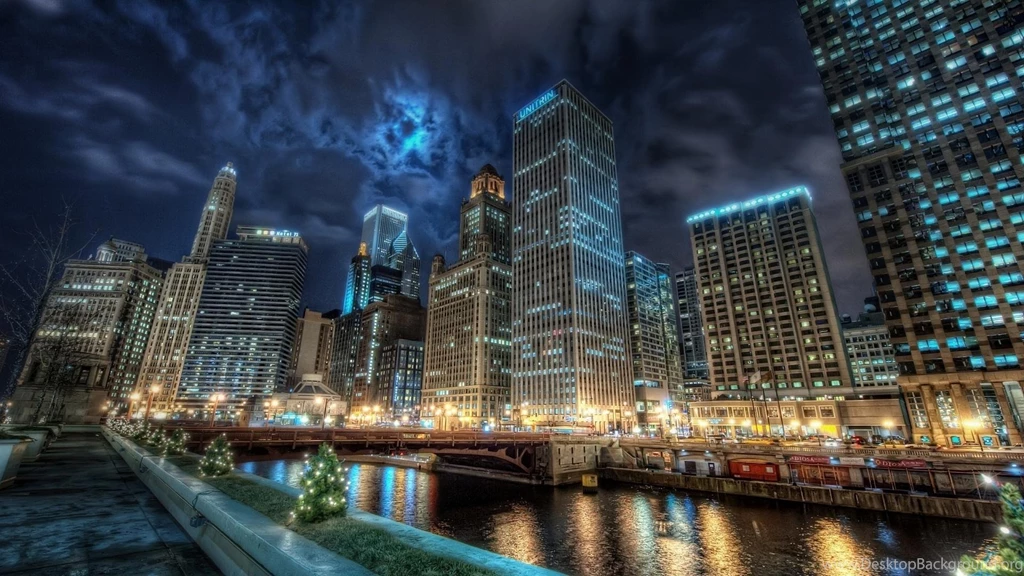 Chicago At Night HD Desktop Wallpapers : Widescreen : High ...