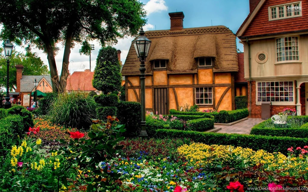 Download Wallpapers 3840x2400 Nature, House, Flowers, Flowerbed ...
