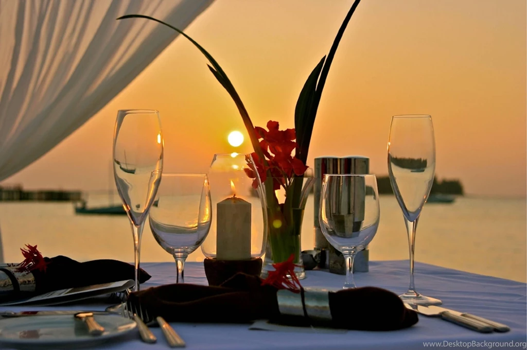 Dinner On The Beach At Sunset (