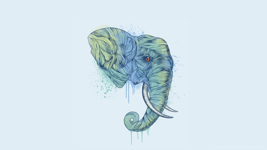 Download Wallpapers 2560x1440 Head, Trunk, Elephant, Abstract ...