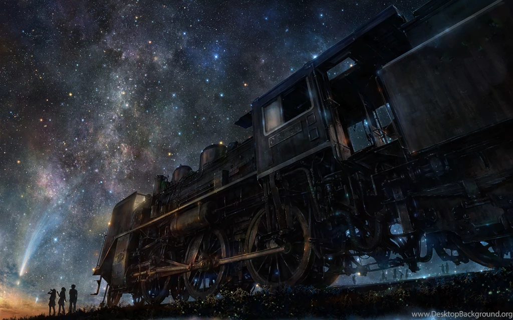 Download Wallpapers 3840x2400 Iy Tujiki, Art, Night, Train, Anime ...