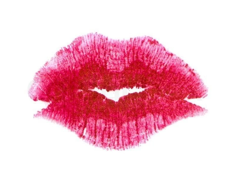 Red Lips Imprint Isolated On White Backgrounds Image High ...