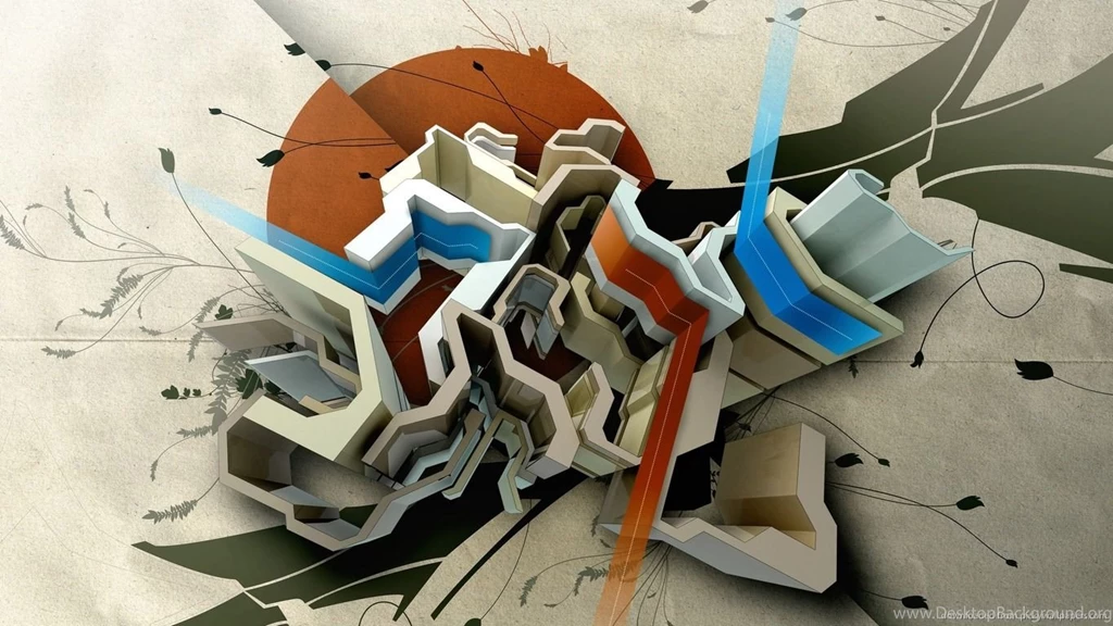 Download 1366x768 Abstract 3D Graffiti Wallpapers