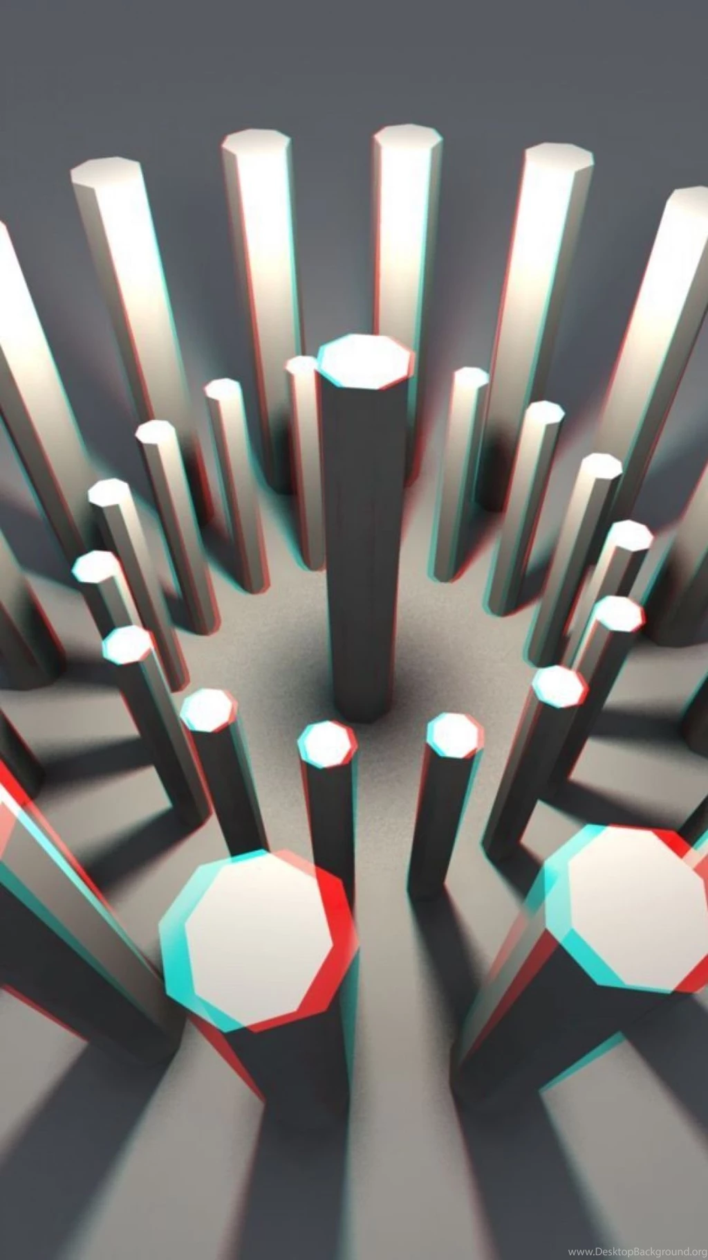 Download Wallpapers 1080x1920 Figures, Anaglyph, Sticks, Light, 3d ...