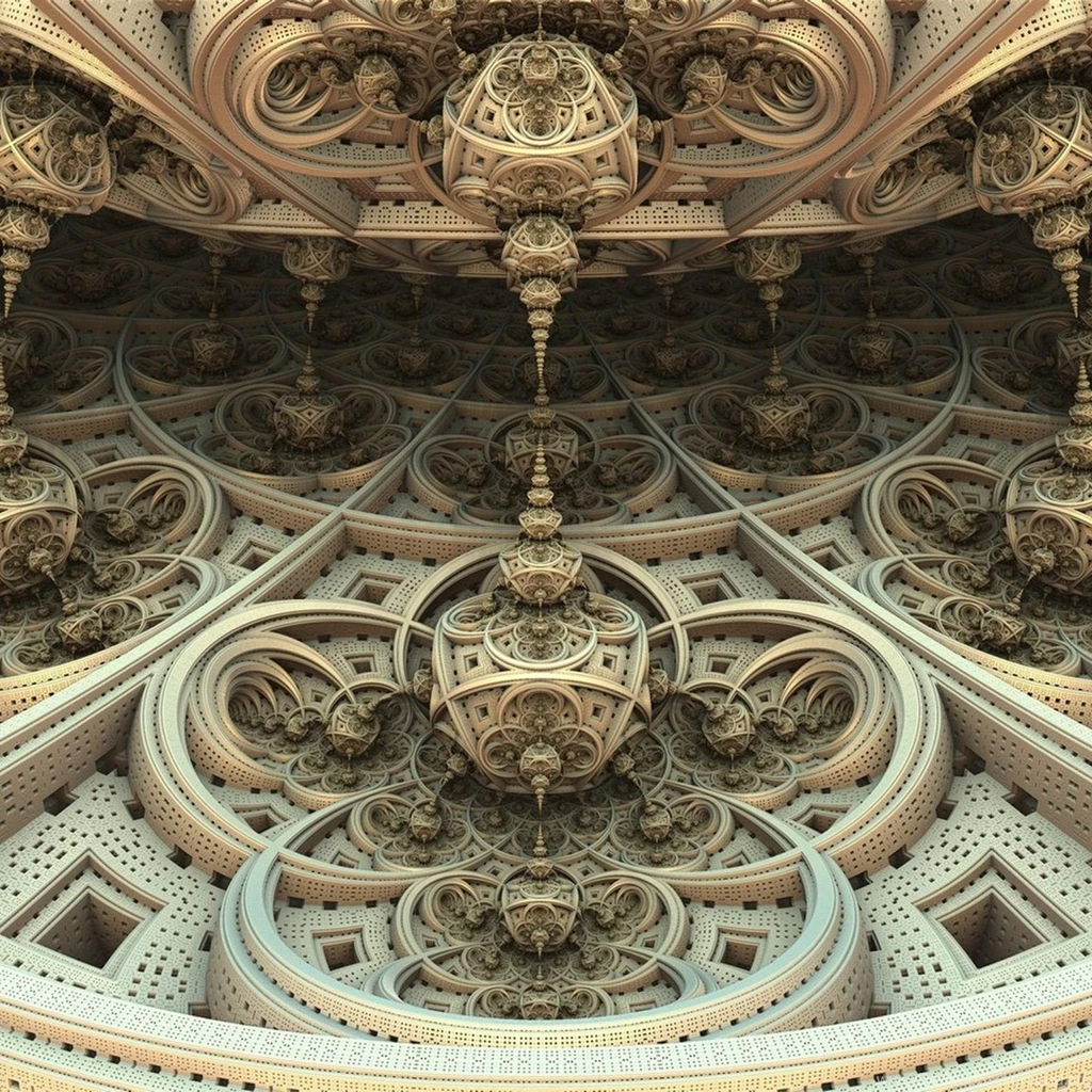 Download Wallpapers 2048x2048 Fractal, 3d, Shape, Light New iPad ...