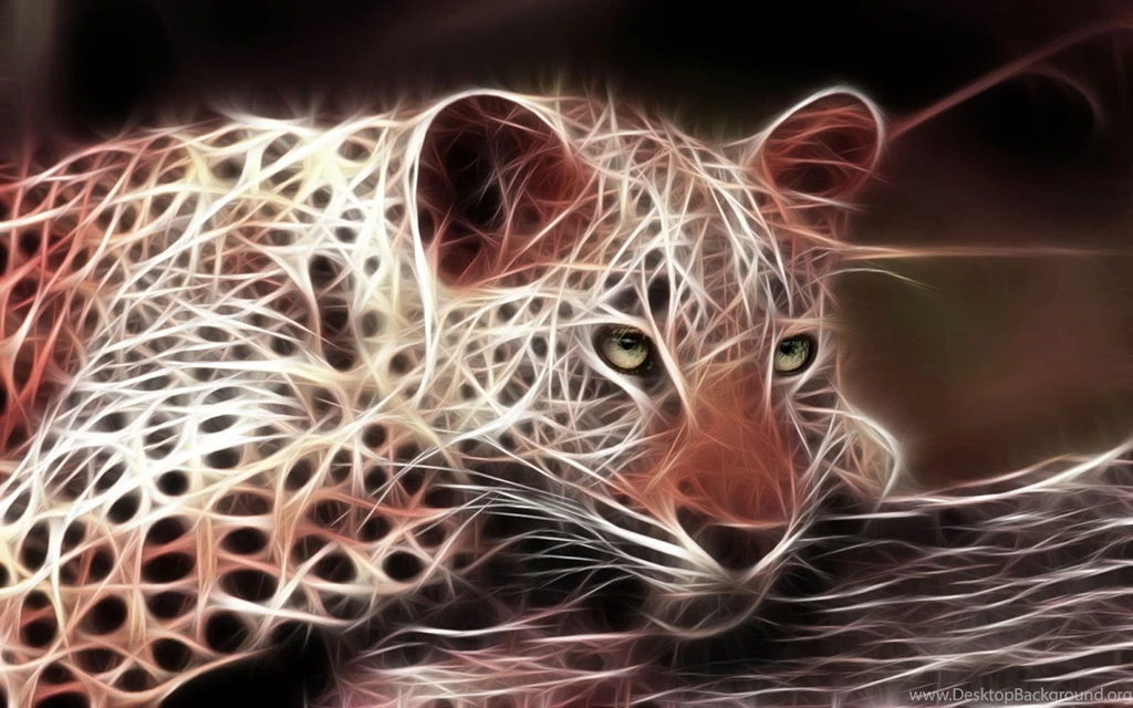Animals Predator Leopard 3d Fractal Wallpapers