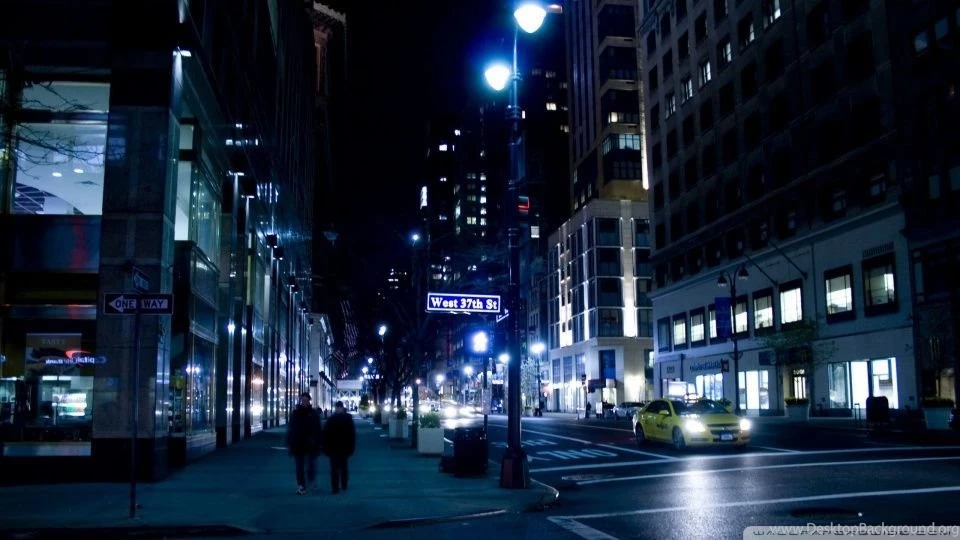 City Street Night HD Desktop Wallpapers : High Definition ...