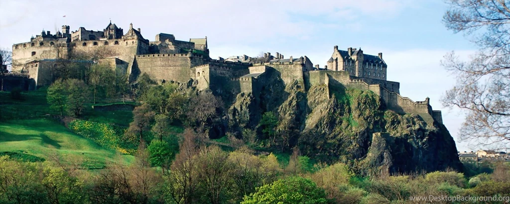 Download Wallpapers 2560x1024 Scotland, Castle, Hills, Grass ...