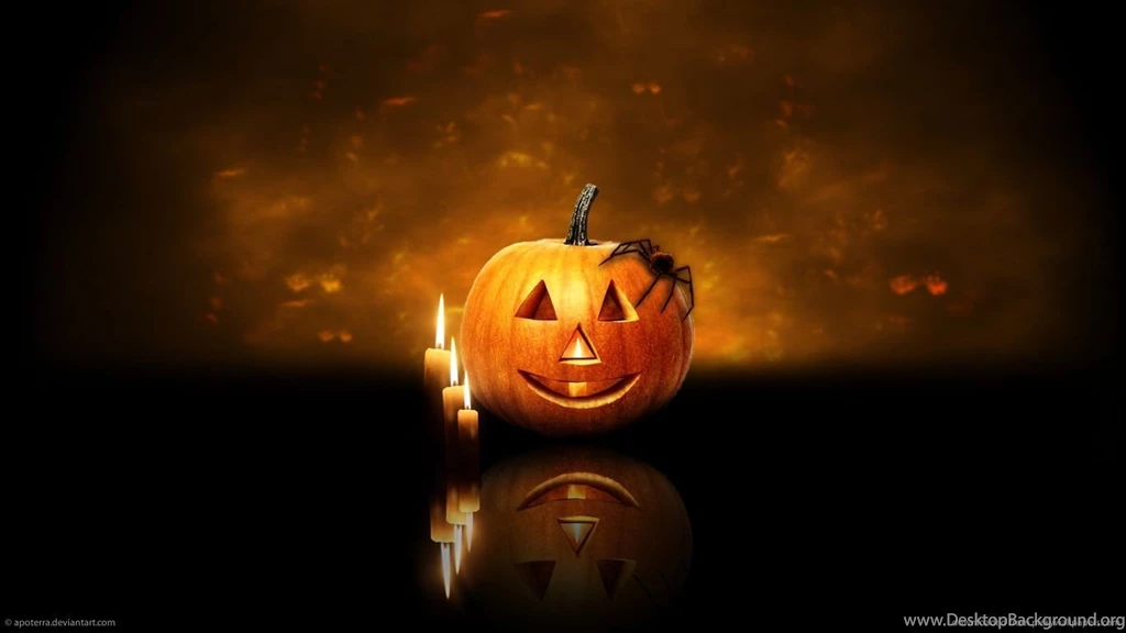 Download 1366x768 Halloween Pumpkin And Candles Wallpapers