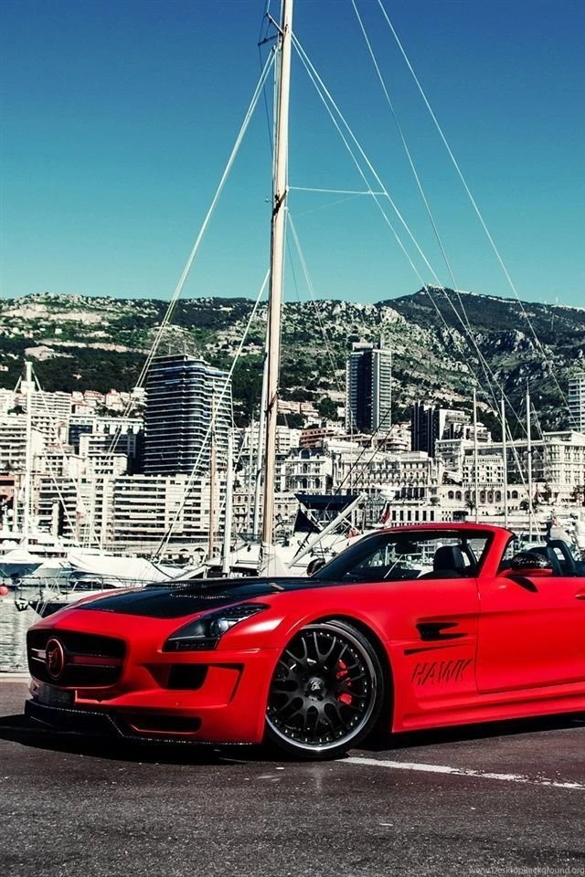 Red Mercedes SLS AMG Hamann Car iPhone Wallpapers
