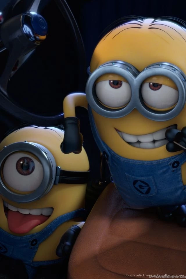 Download Despicable Me 2 Minions In A Car Wallpapers For iPhone 4