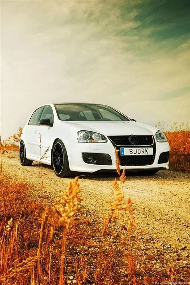 White Volkswagen Golf Car iPhone Wallpapers