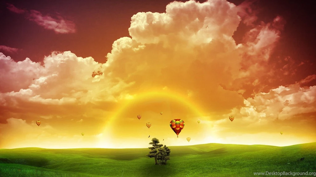Fantasy Landscape Balloon Desktop Wallpapers
