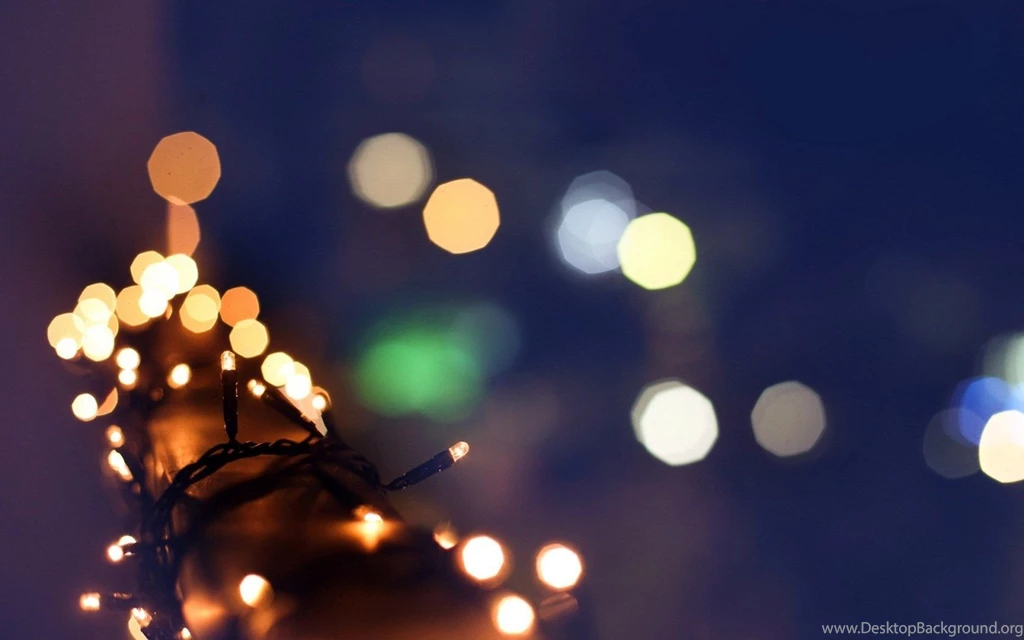 Garland Christmas Lights, Tree, Bokeh Lights, Winter, Hd Wallpapers