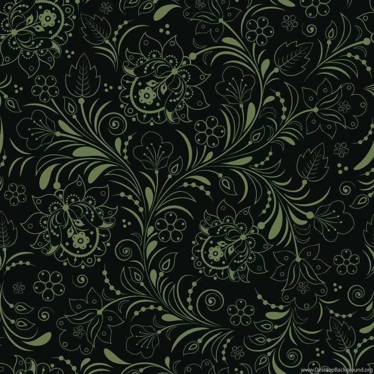 Seamless Floral Backgrounds Dark Green