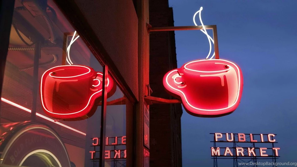 Drinks Coffee Sign Neon Seattle World Market Coffee Seattle Pikes ...