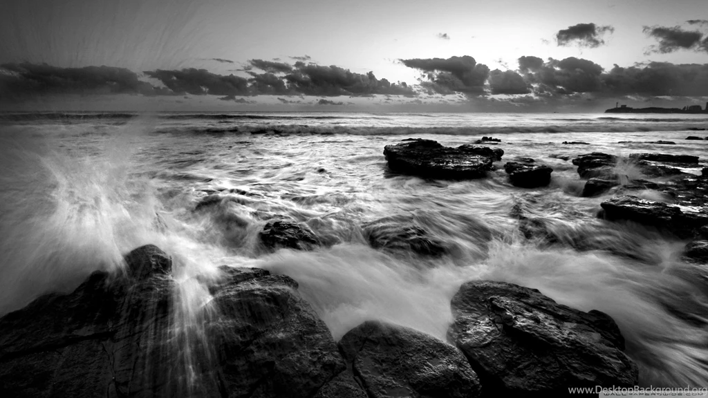Sea Black And White Image Hd Desktop Wallpapers Fullscreen 1767562