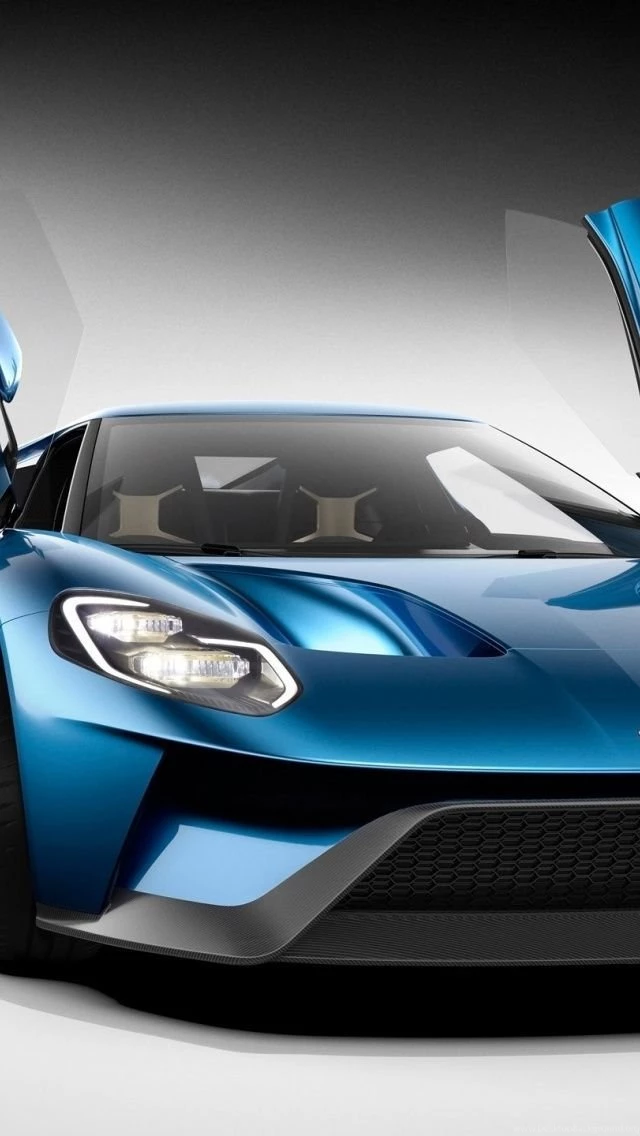 640x1136 Blue Ford GT 2016 With Doors Open Iphone 5 Wallpapers
