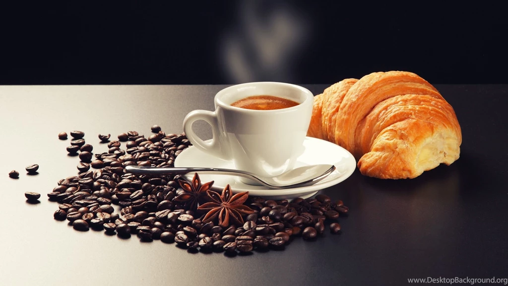 2560x1440 Coffee Croissant Breakfast Wallpapers