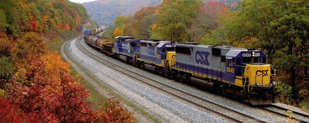 Download Wallpapers 2560x1024 Train, Motion, Nature, Fall Dual ...