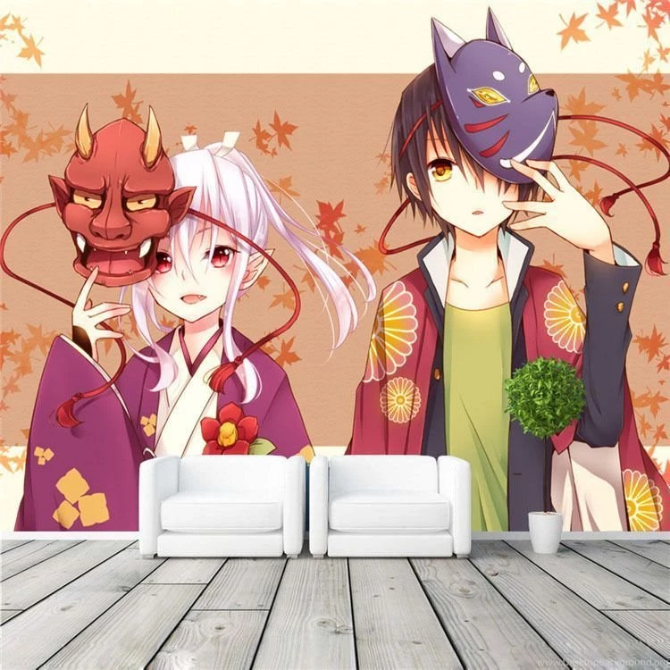 Boys And Maple Leaf Wall Mural Customize Photo Wallpapers Japanese ...
