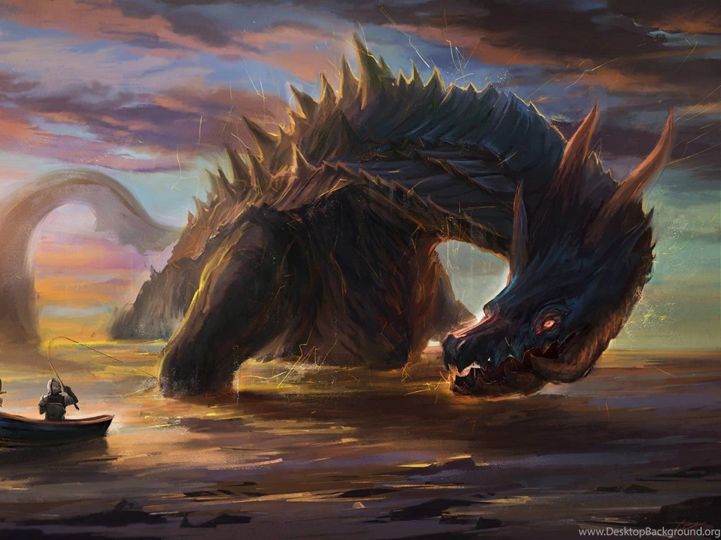 Download Wallpapers 1600x1200 Dragon, Knight, Art, Boat 1600x1200 ...
