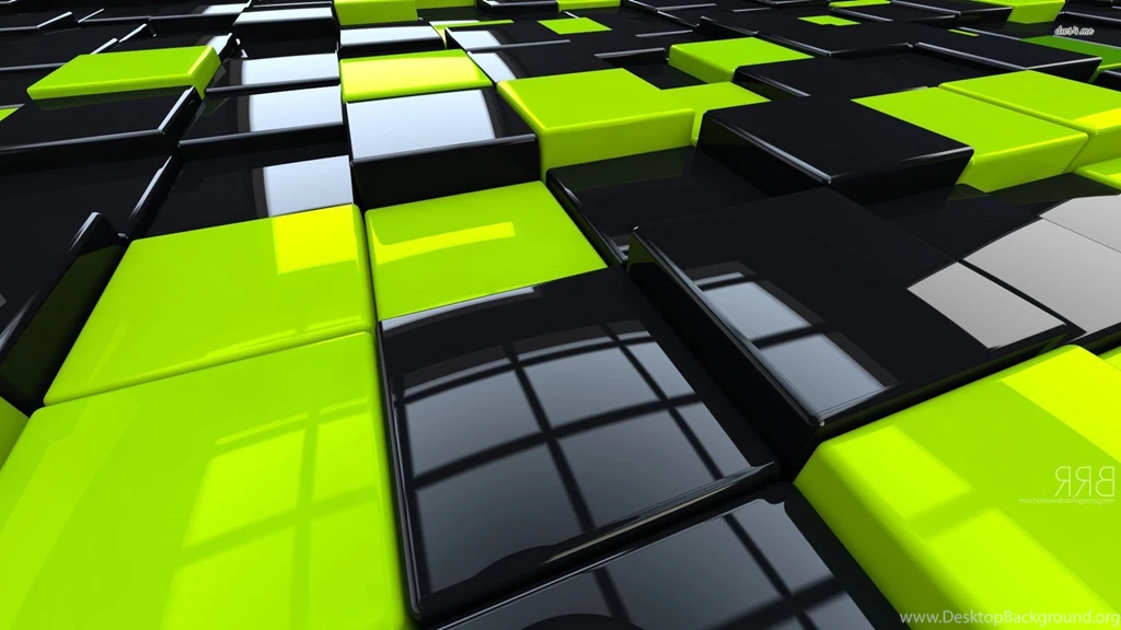 Black And Yellow Cubes Wallpapers 3D Wallpapers