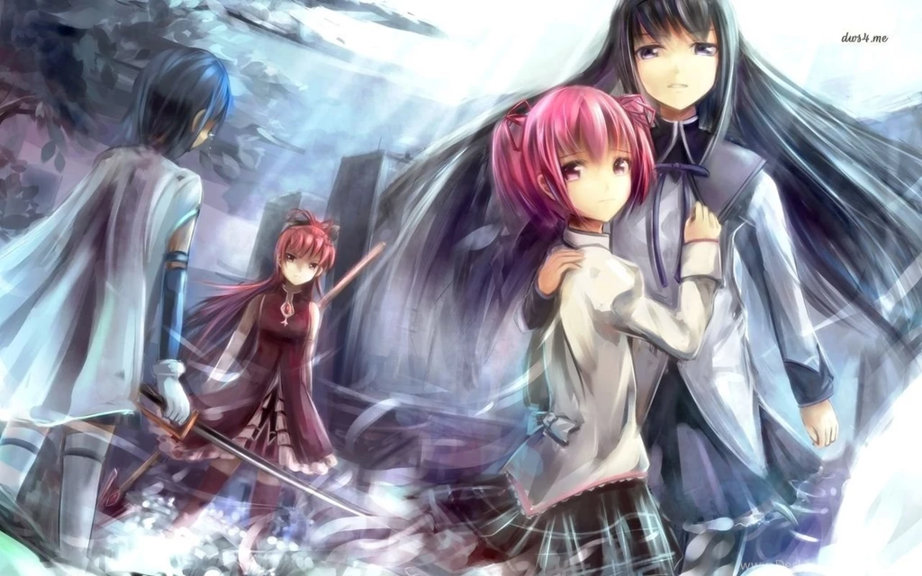 Female Characters In Puella Magi Madoka Magica Wallpapers Anime ...