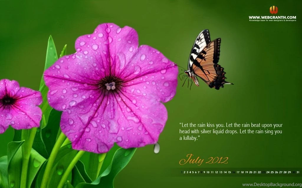 Blossom Free Rain Calendar Wallpapers Desktop