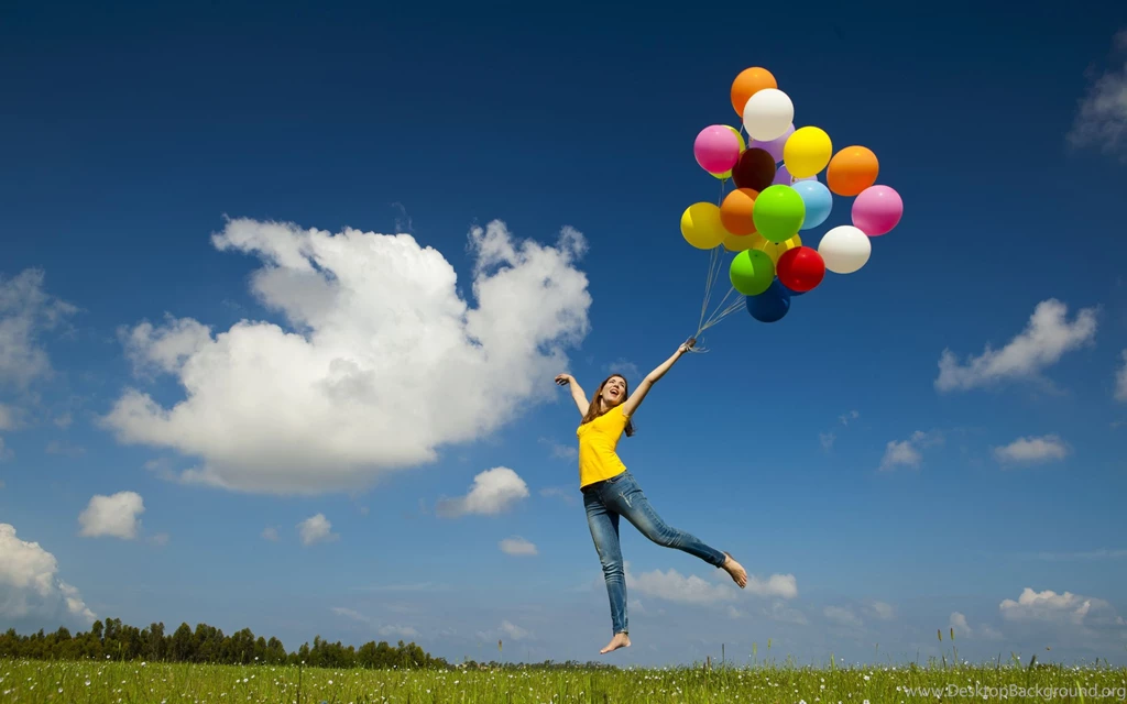 2560x1600 Balloons, Joy, Girl, Happiness, Balls Wallpapers And ...
