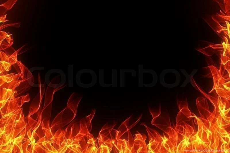 Fire And Flame Frame On Black Backgrounds