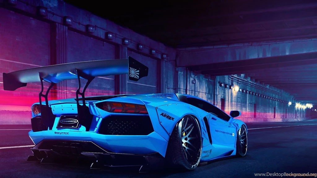 Tuned Blue Lamborghini Aventador Wallpapers