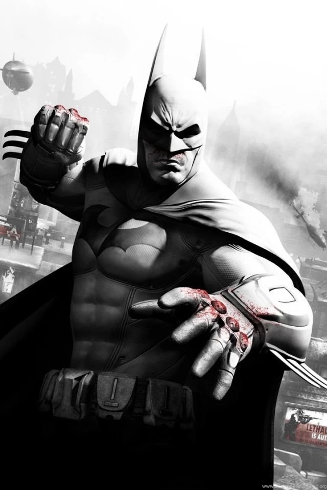 Download Wallpapers 640x960 Batman Arkham City, Character, Blood ...