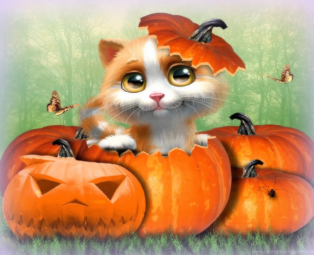 Cute Cat Halloween Desktop Backgrounds Hd Wallpapers PowerballForLife