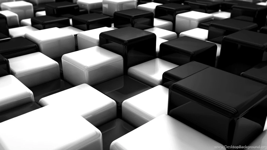 Download 1920x1080 Black And White 3D Cubes Wallpapers