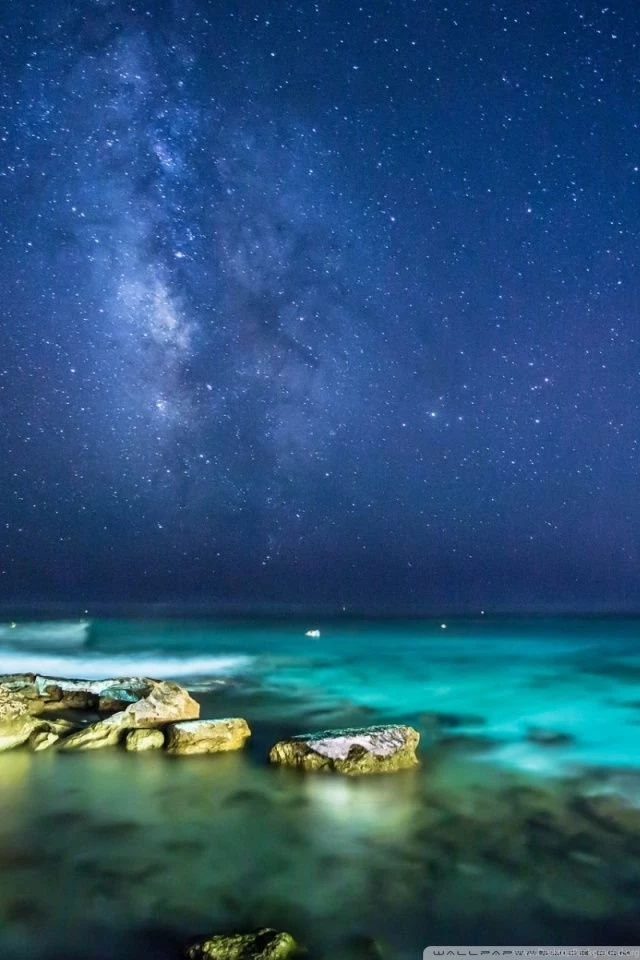 Ocean Night Sky HD Desktop Wallpapers : High Definition : Fullscreen